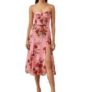 🆕Reformation Juliette Dress Midi Color Valeria Pink Size 6 NWT